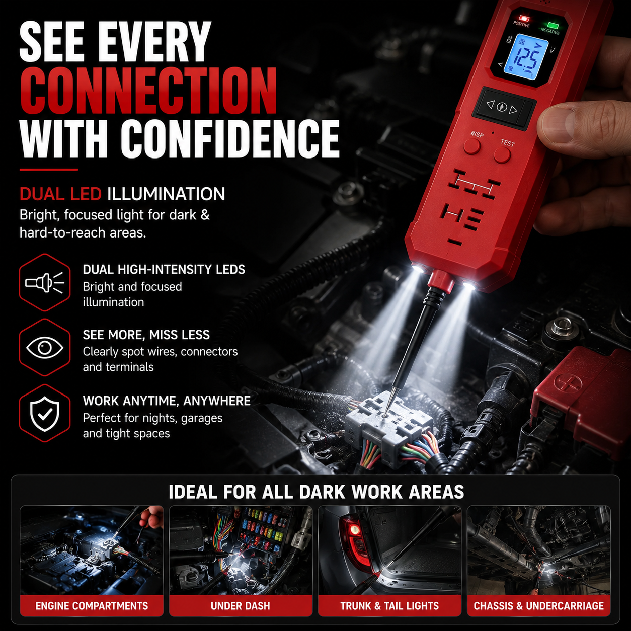 🛠️3-in-1 Automotive Power Circuit Probe & Relay Tester – 12V/24V Electrical Diagnostic Tool