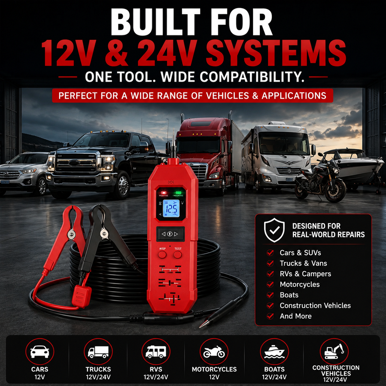 🛠️3-in-1 Automotive Power Circuit Probe & Relay Tester – 12V/24V Electrical Diagnostic Tool