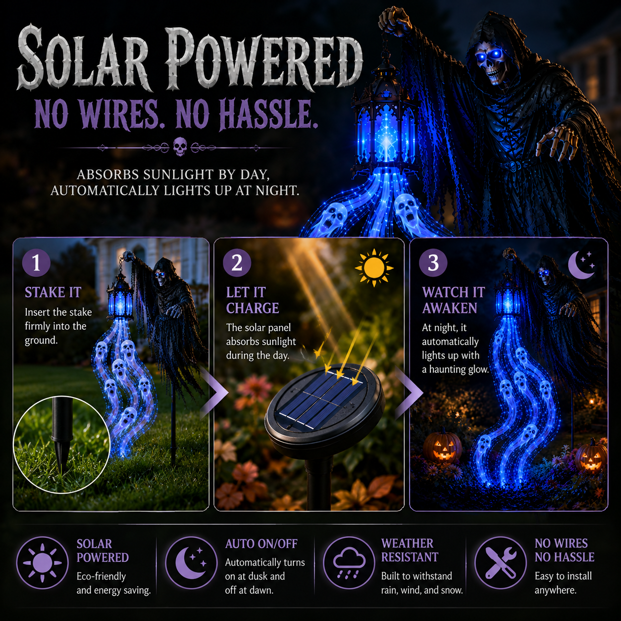 🔥Animated Halloween Soul Harvester Garden Light Collection💀