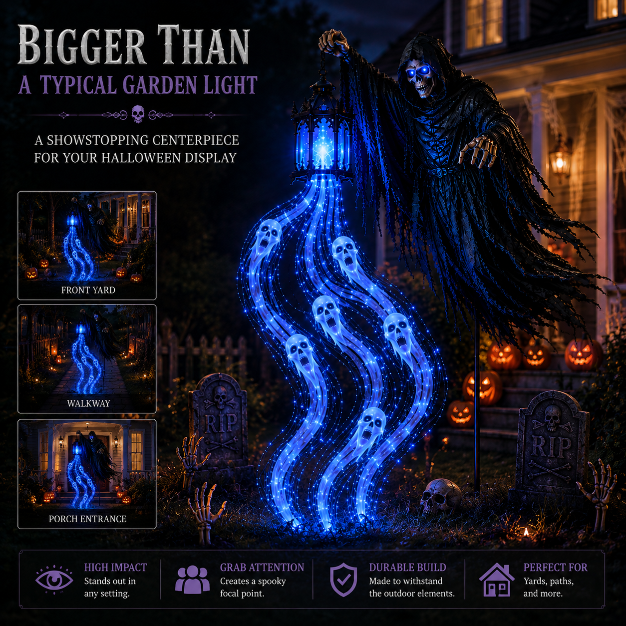 🔥Animated Halloween Soul Harvester Garden Light Collection💀
