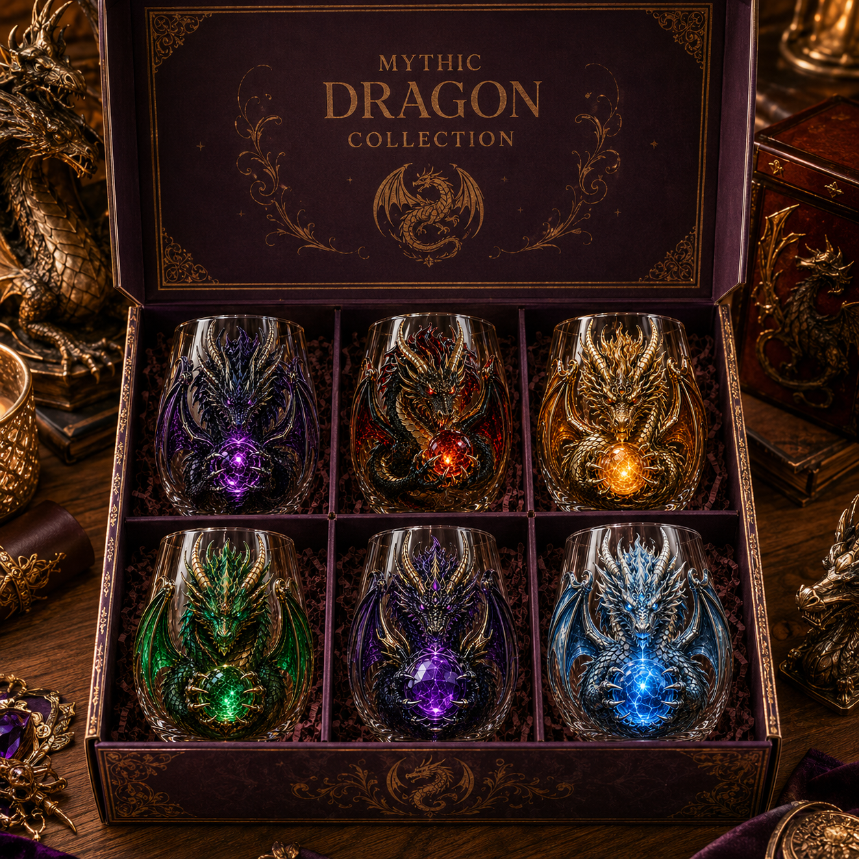 🐉Limited Edition 3D Mythic Dragon Glass Art Cup -✨Luxury Raised Fantasy Glassware for Whiskey, Home Bar Décor & Legendary Gifts 🎁