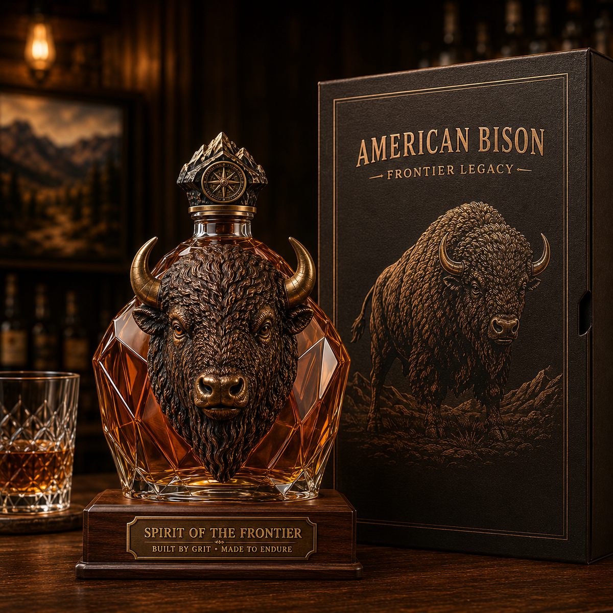 American Bison Frontier Legacy Whiskey Decanter Set🎁