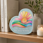 Christian Sea Glass Heart Memorial Keepsake – “His Mercies Are New Every Morning”