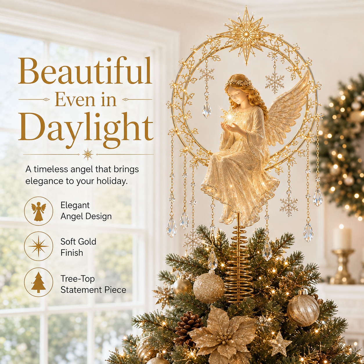 👼 Angel's Christmas Moon™ – A Heavenly Glow for Your Tree ✨