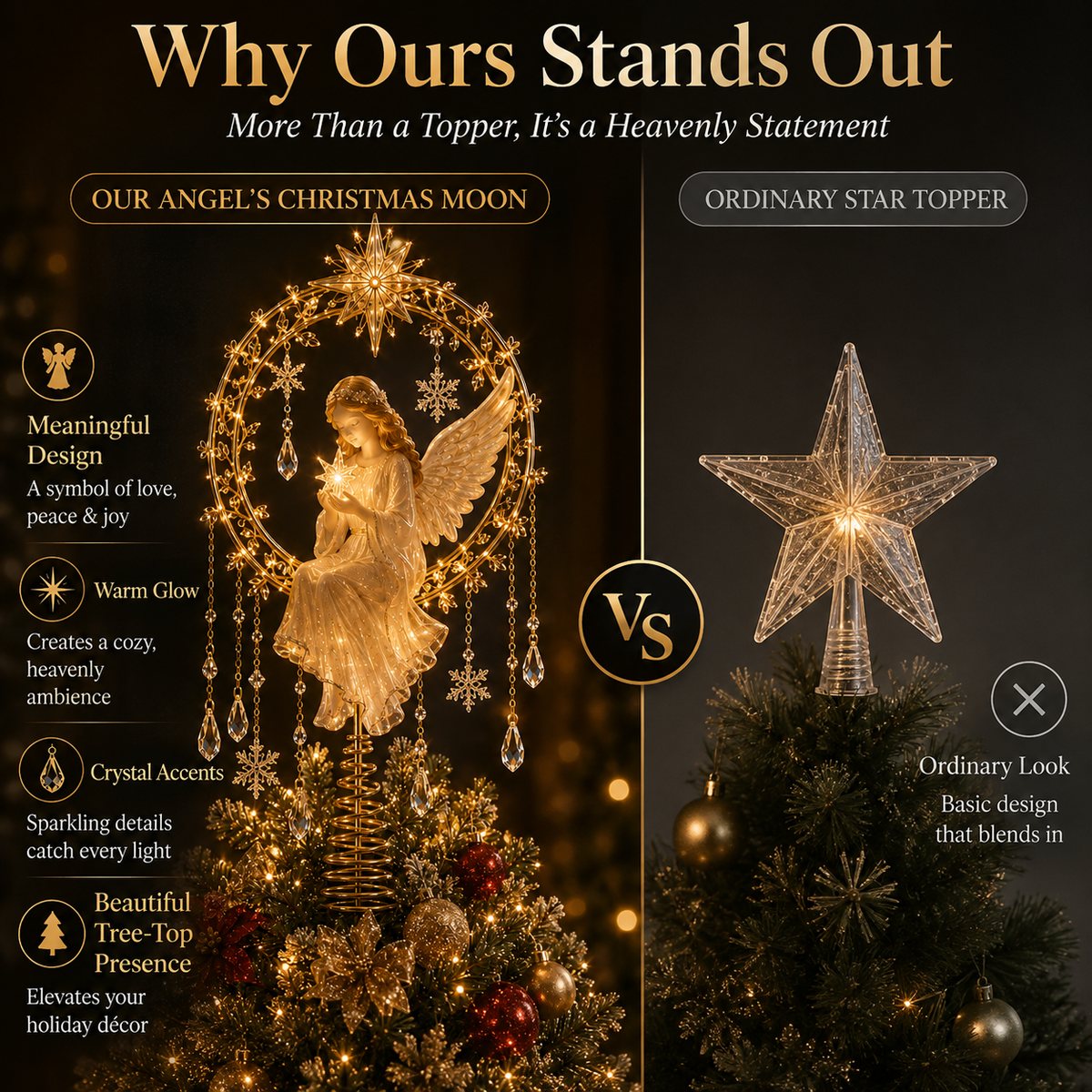 👼 Angel's Christmas Moon™ – A Heavenly Glow for Your Tree ✨