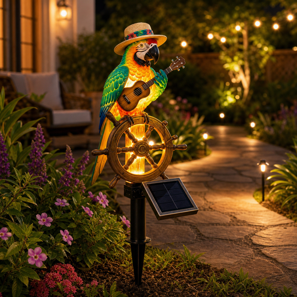 🔥Last Day 40% OFF Sola🔥-🌴Powered Parrot Garden Light/Jesus Garden Statue- "Welcome to Paradise"
