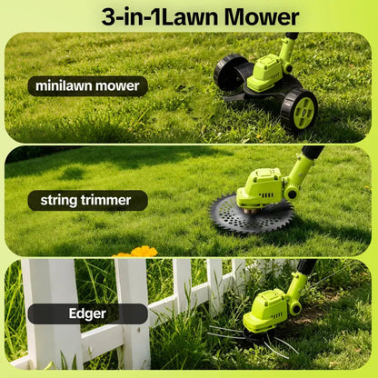 🌿 3-in-1 Cordless Grass Trimmer | Brushless Lawn Mower &amp; Edger for Yard Care