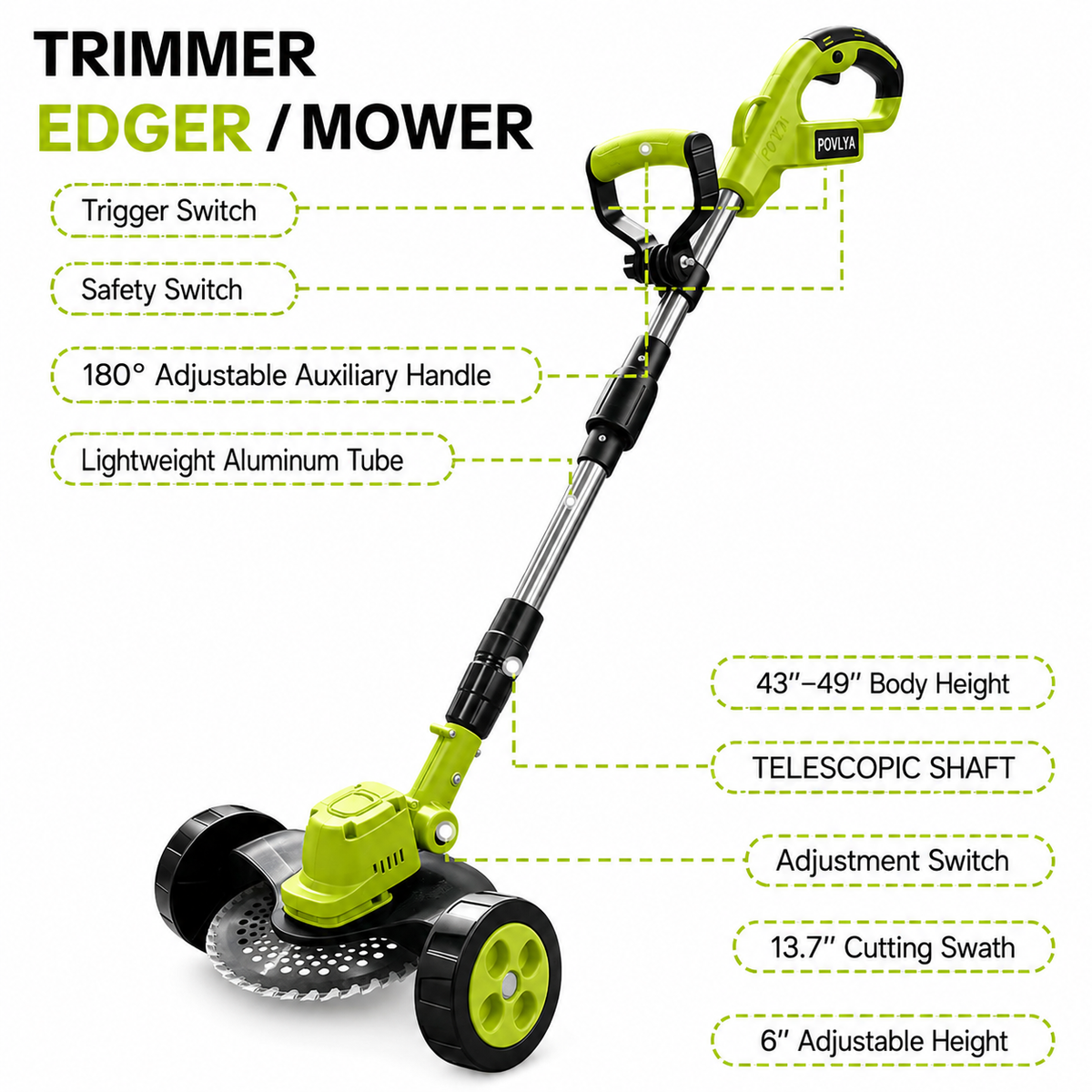 🌿 3-in-1 Cordless Grass Trimmer | Brushless Lawn Mower &amp; Edger for Yard Care