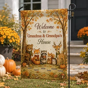 Welcome to Grandma & Grandpa's House Personalized Garden Flag, Autumn Forest Creative Gift for Grandparents