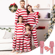 Holiday Red and White Striped Matching Family Christmas Pajamas-Dog Pajamas Included