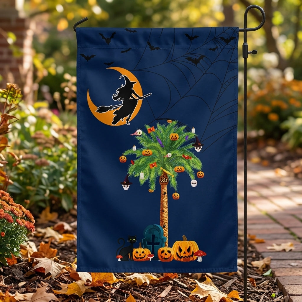 Halloween Witchcraft Pumpkins Palm Tree South Carolina Flag 3-Day Shipping