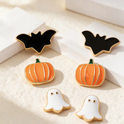 Gold Trim Enamel Halloween Party Earrings