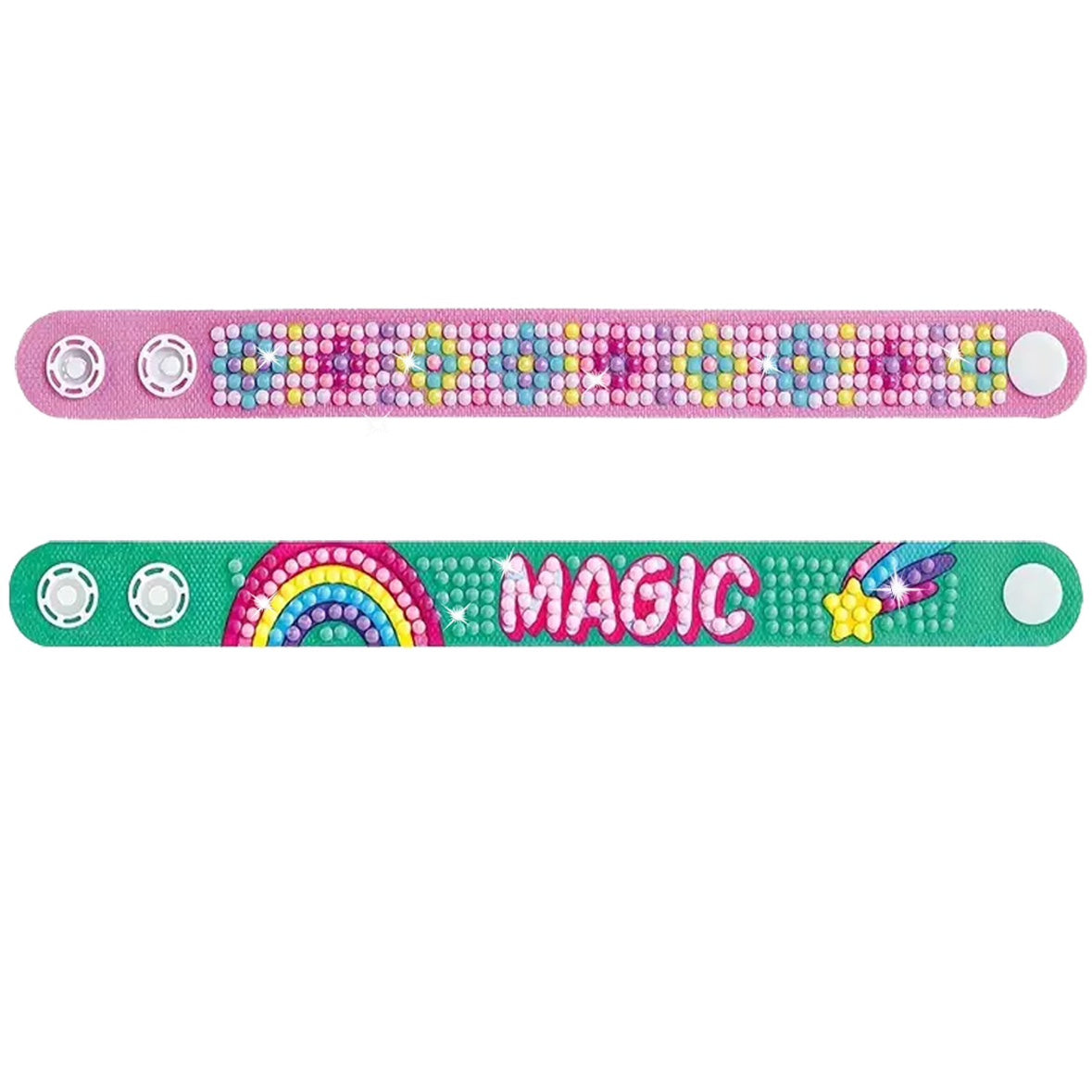 DIY Diamond Bracelet Kit for Kids – Sparkle Gem Craft Set, Makes 2 Wristbands