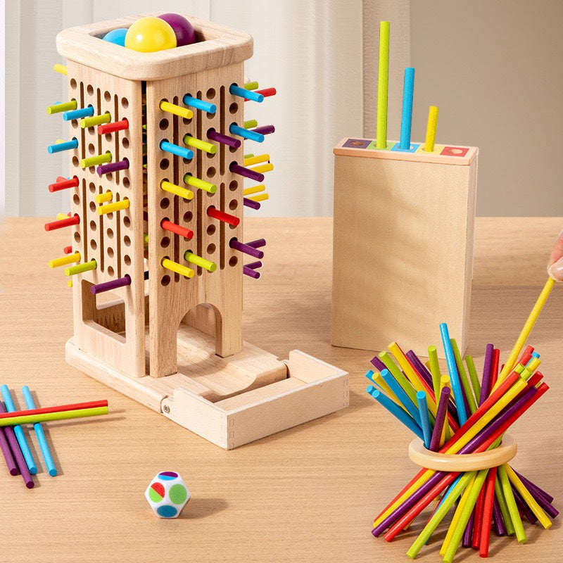 Wooden Colorful Stick Balance Tower Game – STEM Skill Building Toy for Kids