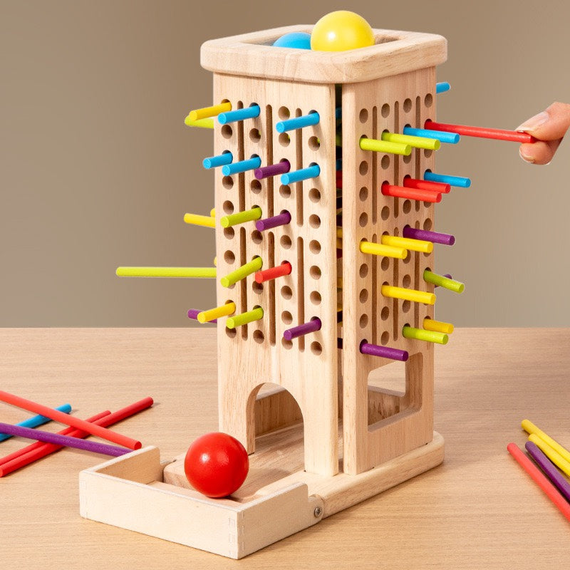 Wooden Colorful Stick Balance Tower Game – STEM Skill Building Toy for Kids