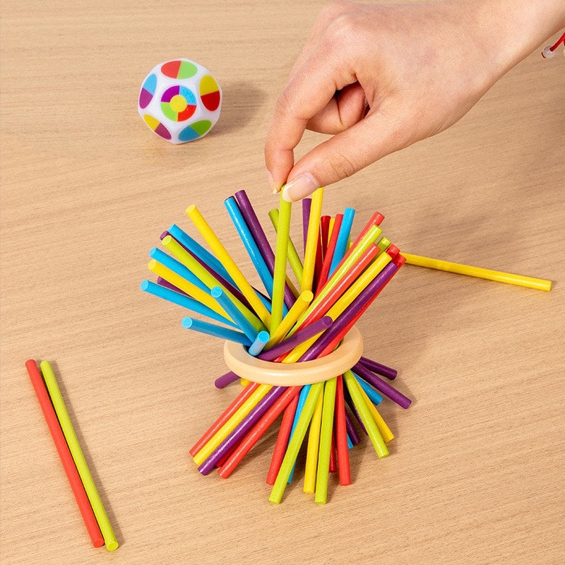 Wooden Colorful Stick Balance Tower Game – STEM Skill Building Toy for Kids