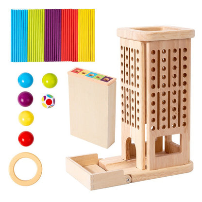 Wooden Colorful Stick Balance Tower Game – STEM Skill Building Toy for Kids