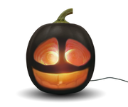 ANIMAT3D Jabberin' Jack Motion Sensor 12 Inch XL Talking Animated Black Pumpkin with Built in Video Projector, Speaker and Motion Sensor Includes 80 Minutes of Content