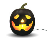 ANIMAT3D Jabberin' Jack Motion Sensor 12 Inch XL Talking Animated Black Pumpkin with Built in Video Projector, Speaker and Motion Sensor Includes 80 Minutes of Content