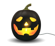 ANIMAT3D Jabberin' Jack Motion Sensor 12 Inch XL Talking Animated Black Pumpkin with Built in Video Projector, Speaker and Motion Sensor Includes 80 Minutes of Content