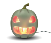ANIMAT3D Jabberin' Jack Motion Sensor 12 Inch XL Talking Animated White Pumpkin with Built in Video Projector, Speaker and Motion Sensor Includes 80 Minutes of Content