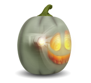 ANIMAT3D Jabberin' Jack Motion Sensor 12 Inch XL Talking Animated White Pumpkin with Built in Video Projector, Speaker and Motion Sensor Includes 80 Minutes of Content