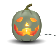 ANIMAT3D Jabberin' Jack Motion Sensor 12 Inch XL Talking Animated White Pumpkin with Built in Video Projector, Speaker and Motion Sensor Includes 80 Minutes of Content