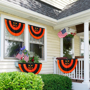 Halloween Scary Pumpkin Jack-o'-lanterns Non-Pleated Fan Flag