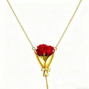 Flower Bouquet Pendant Necklace Gift