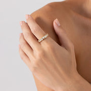 Heart-Paved Band Ring
