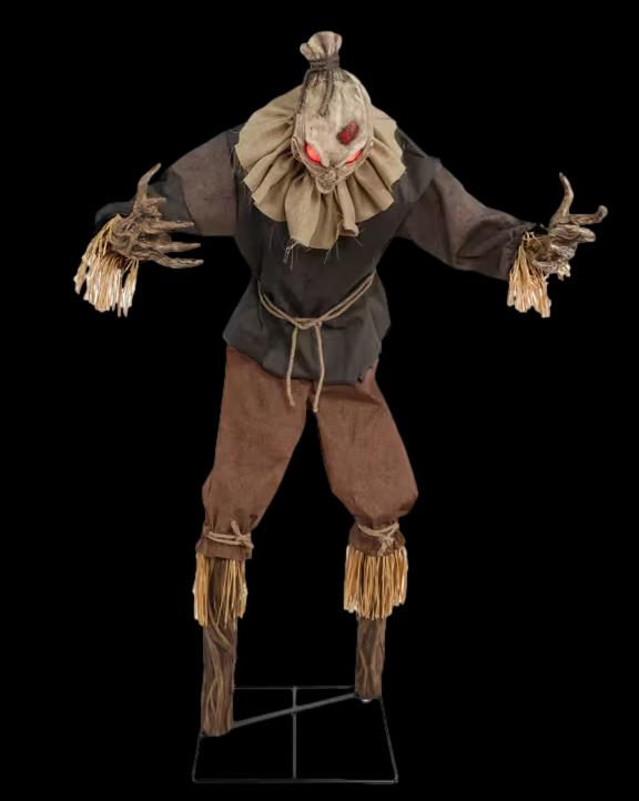 7" Light-Up Grim Stalker Scarecrow Halloween Animatronic Decoration