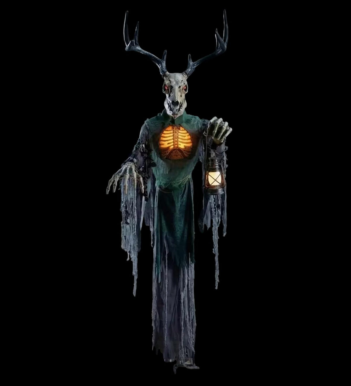 Skeleton Forest Creature with Horns Halloween Animatronic Decoration