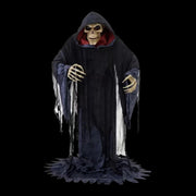 Rising Skeleton Reaper in Hooded Cloak Halloween Animatronic Decoration