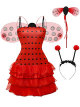 Red 1950s Ladybug Halloween Costume Dress Set