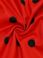Red 1950s Ladybug Halloween Costume Dress Set