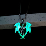 Halloween Glow in Dark Dark Devil Skull Pendant Necklace