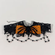 Halloween Spider Web Bow Lace Choker