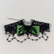 Halloween Spider Web Bow Lace Choker
