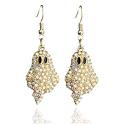 Halloween Sparkly Pumpkin Ghost Hook Earrings