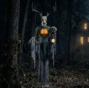 Skeleton Forest Creature with Horns Halloween Animatronic Decoration