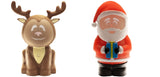 Set of 2 SanTek Claus and Riley The ReinDroid with Built in Projector & Speaker Seasonal Holiday Home Decor
