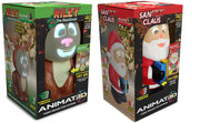 Set of 2 SanTek Claus and Riley The ReinDroid with Built in Projector & Speaker Seasonal Holiday Home Decor