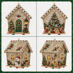 🧩Beginner-Friendly Diamond Painting Assembly-🔥3D Wooden House Rhinestone Diamond Art DIY Kit - Christmas Collection