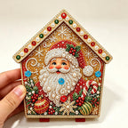 🧩Beginner-Friendly Diamond Painting Assembly-🔥3D Wooden House Rhinestone Diamond Art DIY Kit - Christmas Collection