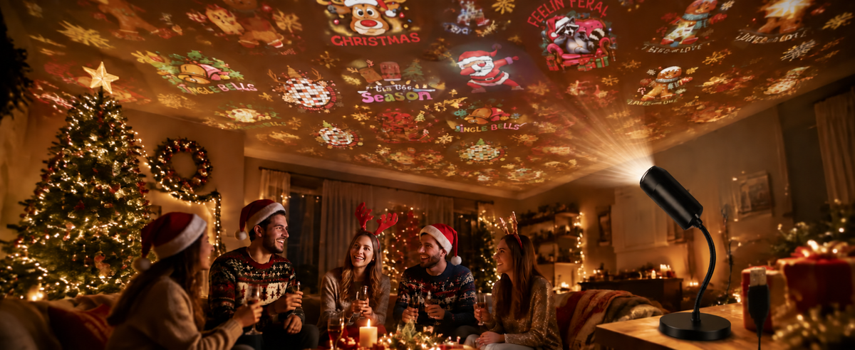 🔥Last Day 49% OFF-Plug-&-Play HD Christmas Projector – 6 or 10 Festive Scenes
