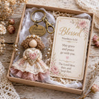 🪽 Faith Guardian Keychain Scripture Gift Set Collection | Layered Fabric Charm. Inspirational Scripture Card & Ready-to-Gift Box Included 💕