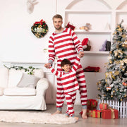 Holiday Red and White Striped Matching Family Christmas Pajamas-Dog Pajamas Included