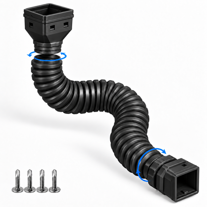 🏡 Flexible Rain Gutter Downspout Extension Kit  – Adjustable 22-63 Drain Pipe with Leaf Filter for Foundation Protection