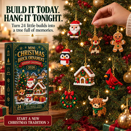 ⏳ Last day to save 49% – 🎄 24-Day Mini Christmas Ornament Advent Calendar | 24 unique festive buildable designs with hanging loops—perfect for decorating Christmas trees. wreaths. and holiday displays 🧱