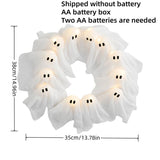 🎃👻💀 LED Ghost Wreath – Halloween Glowing Ghost Wreath